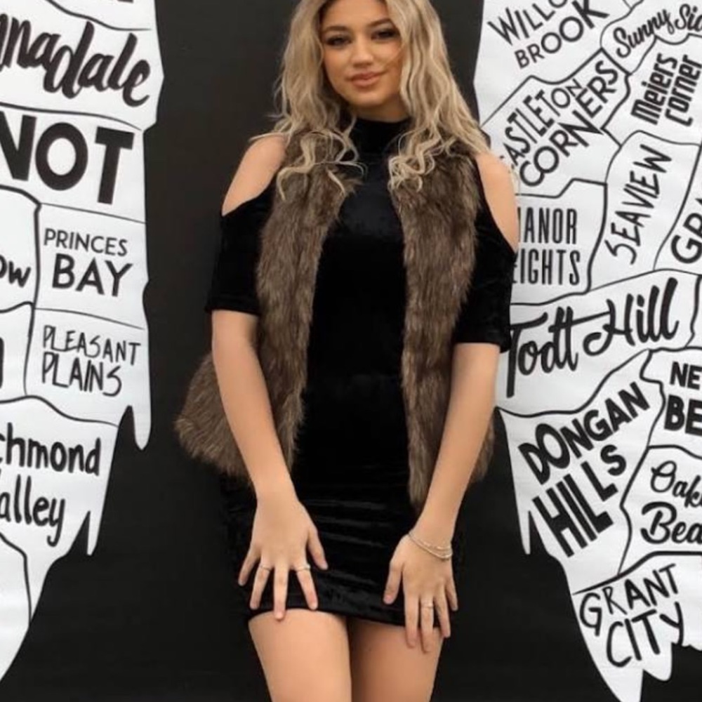 Investments Faux Fur Vest with pockets